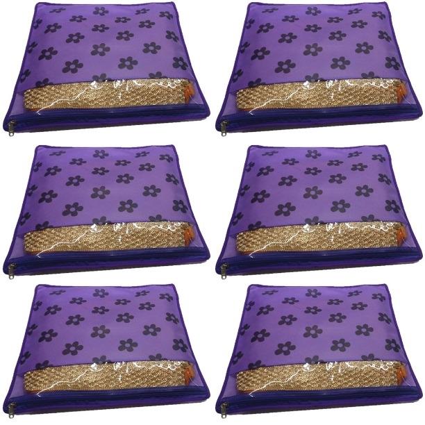 Saree Cover - Printed Non Woven Saree Organizers (Pack of 6)
